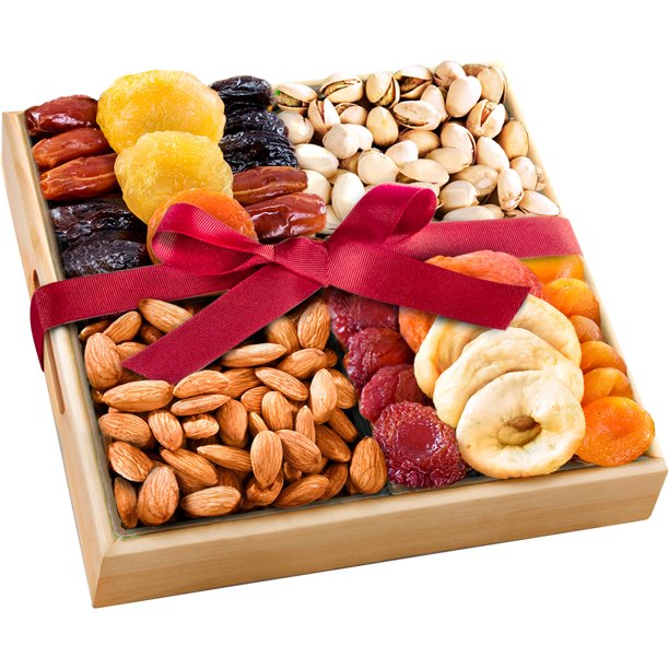 Golden State Fruit Gourmet Dried Fruit and Nut Assortment Gift Tray, 9 pc