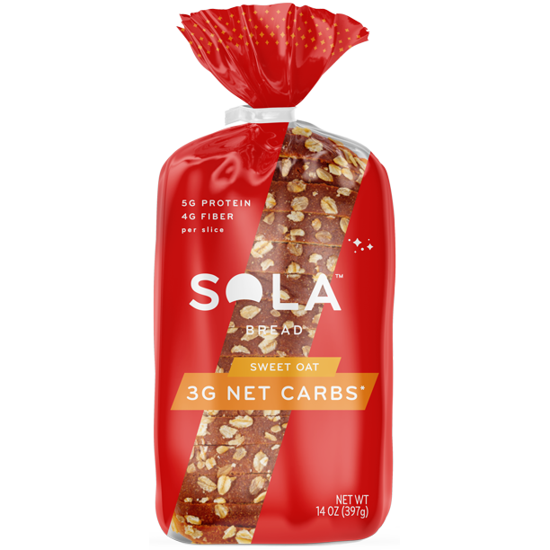 Sola Low Carb Sweet Oat Bread Loaf, 14 oz, 14 Count