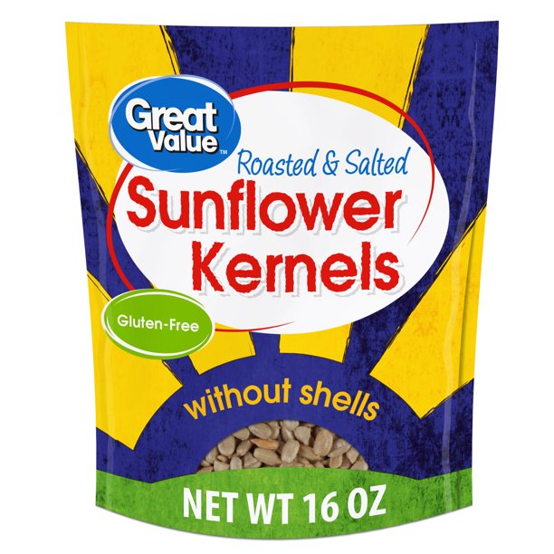 Great Value Roasted & Salted Sunflower Kernels, 16 oz YJ