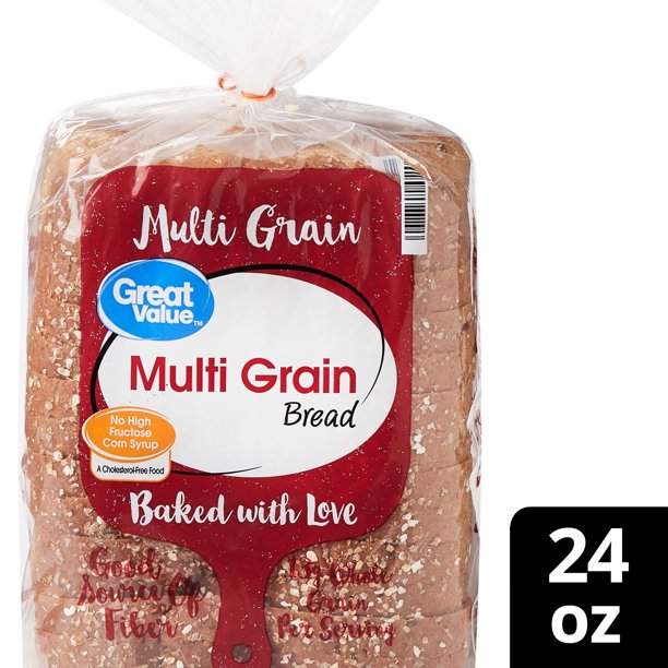 Great Value Multi-Grain Bread Loaf, 24 oz, 17 Count