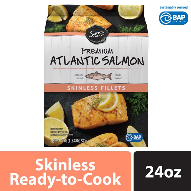 Sam's Choice Frozen Skinless Atlantic Salmon Portions, 1.5 lb
