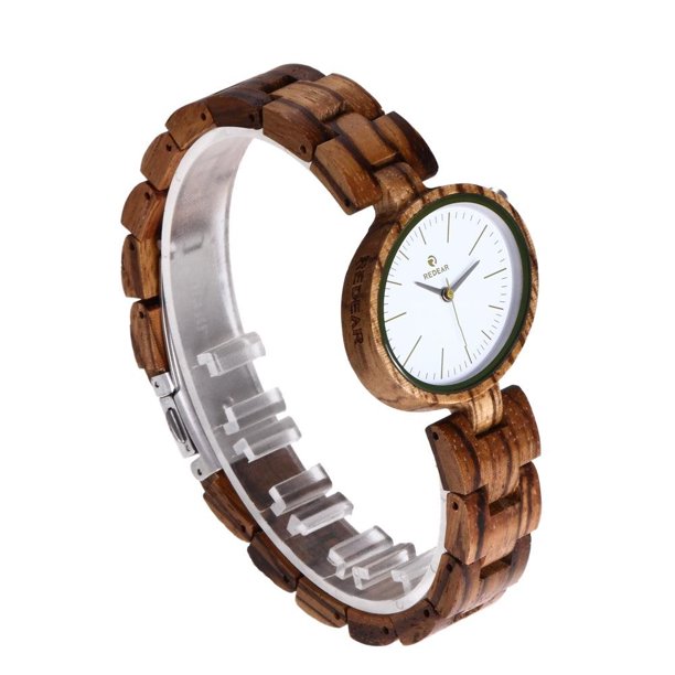 AUPERTO Special Wood Watch, Men's Handmade Wooden Vintage Quartz Watch with Gift Box, Birthday Christmas Gift A