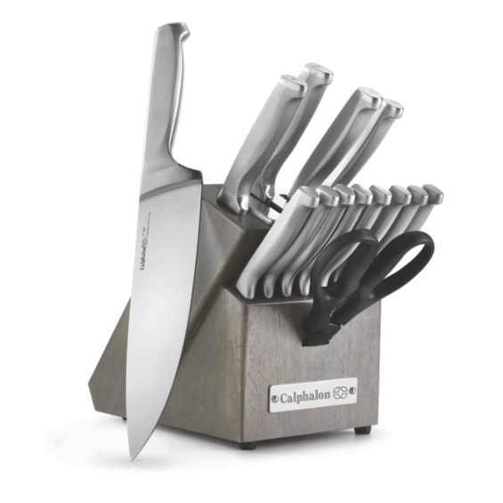 Self-Sharpening Stainless Steel 15-Piece Knife Block Set