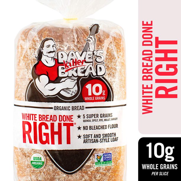 Dave's Killer Bread White Bread Done Right Organic Bread Loaf, 24 oz, 17 Count