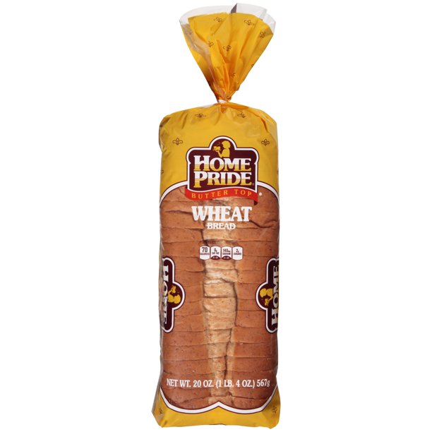 Homepride Butter Top Wheat Enriched Bread Loaf, 20 oz, 22 Count