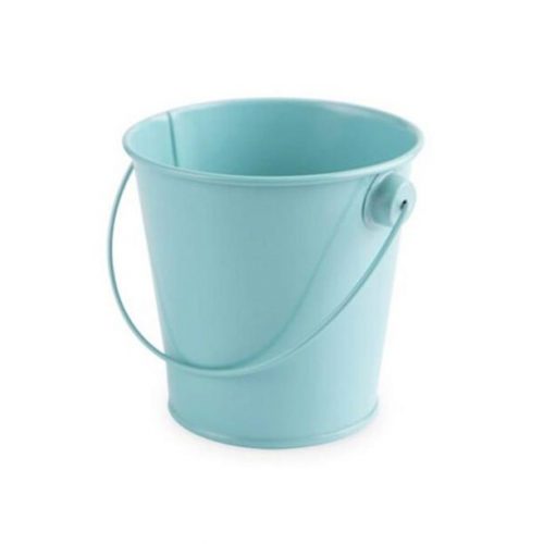 Kole Imports MT800-72 Cakewalk Teal Metal Pail - Case of 72