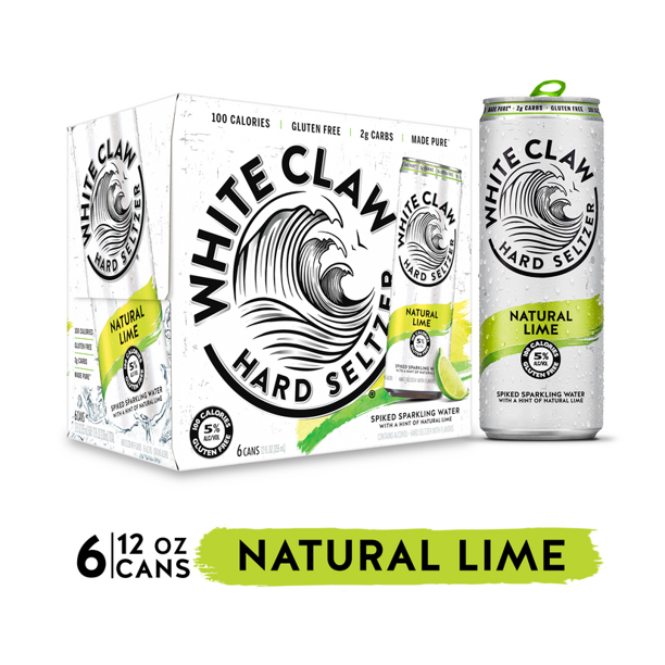 White Claw 6 Pack Spiked Natural Lime Hard Seltzer 6 ea