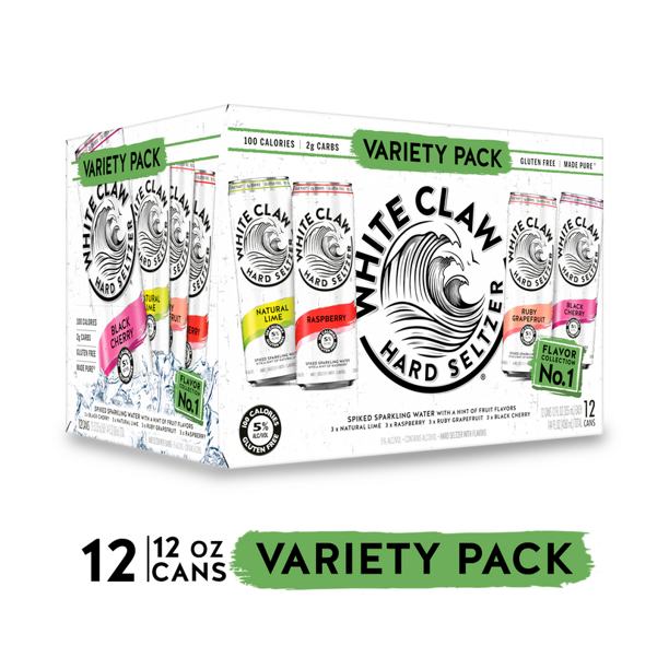 White Claw Variety Pack, 12 Pack, 12 oz Cans