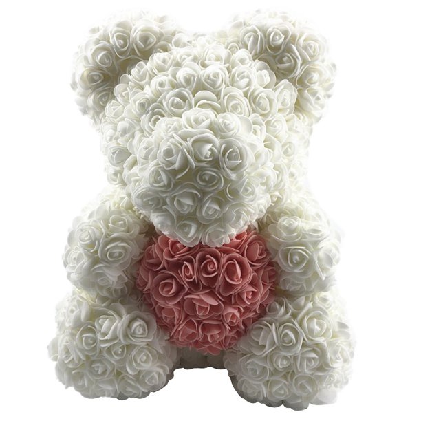 40cm Bear of Roses Artificial Flowers Home Wedding Festival DIY Cheap Wedding Decoration Valentine's Day Gift Box Wreath Crafts