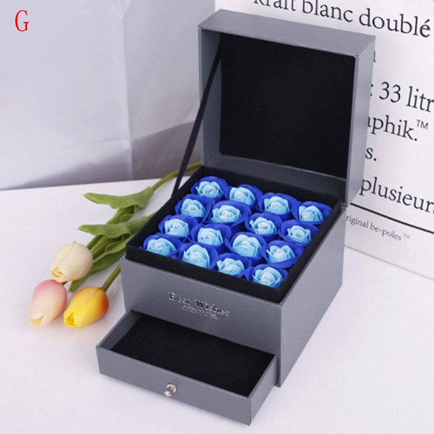 Follure Soap Rose Flower Jewelry Storage Gifts Box Valentine'S Gift 16Pcs Box