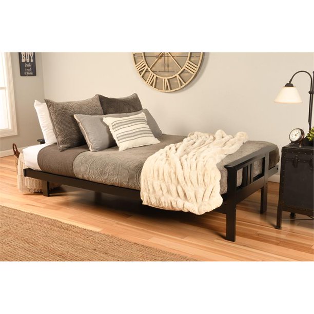 Kodiak Furniture Full Traditional Linen Fabric Futon Mattress in Cocoa Brown