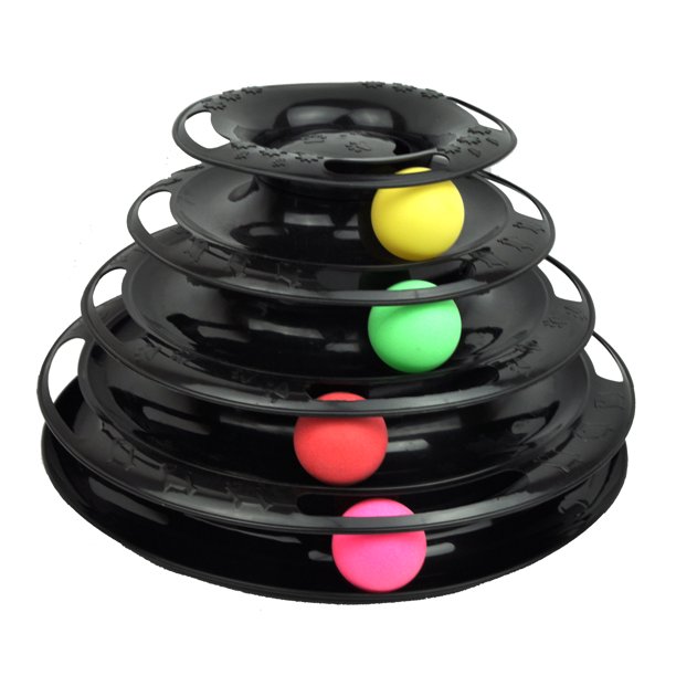 Purrfect Feline Titan's Tower - New Safer Bar Design, Interactive Cat Ball Toy, Exerciser Game, Teaser, Anti-Slip, Active Healthy Lifestyle, Suitable for Multiple Cats