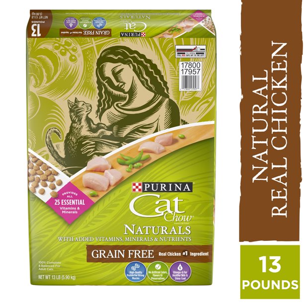 Purina Cat Chow Grain Free, Natural Dry Cat Food, Naturals With Real Chicken, 13 lb. Bag