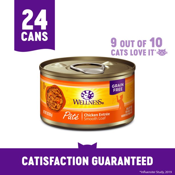 Wellness Complete Health Grain Free Canned Cat Food, Chicken Pate, 3 Ounces (Pack of 24)