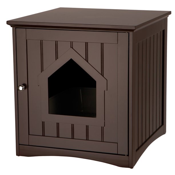 TRIXIE Wood Cat Home and Litter Box, Espresso, 19.25" x 20" x 20"