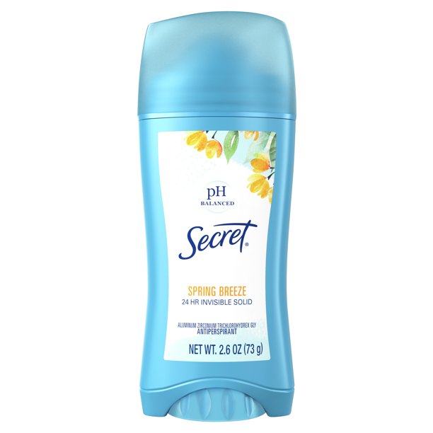 Secret Invisible Solid Antiperspirant Deodorant, Spring Breeze, 2.6 Oz.