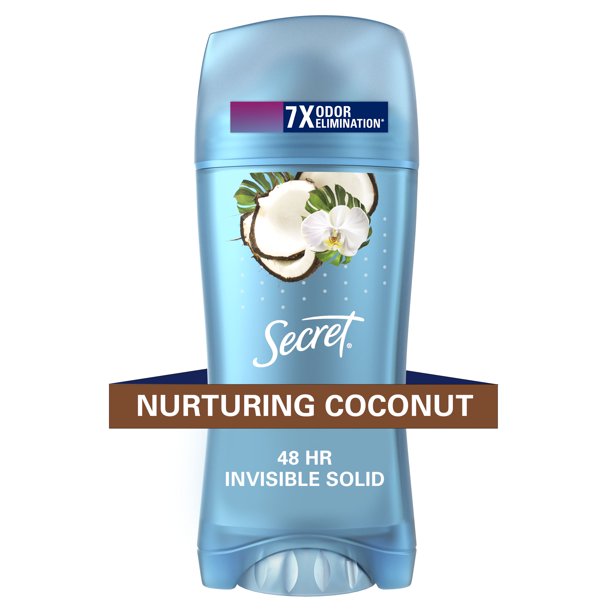 Secret Invisible Solid Antiperspirant and Deodorant, Coconut Scent, 2.6 Oz